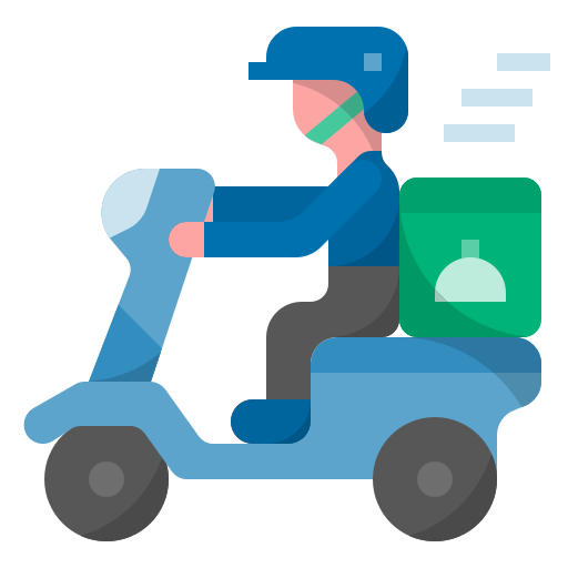 Food Delivery Scooter PNG Isolated File