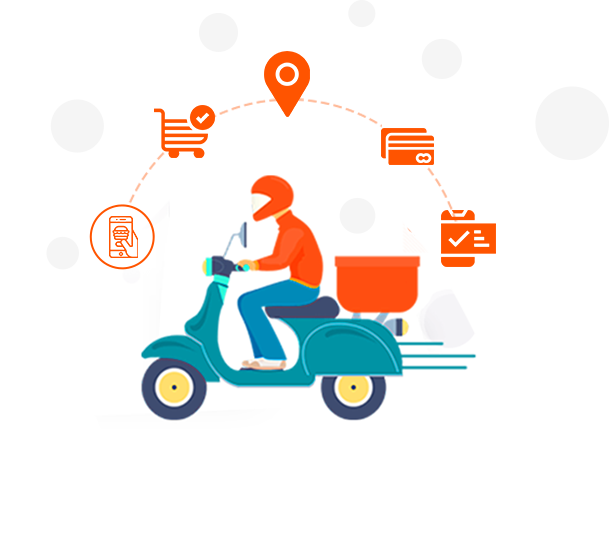 Food Delivery Scooter PNG Isolated Photo