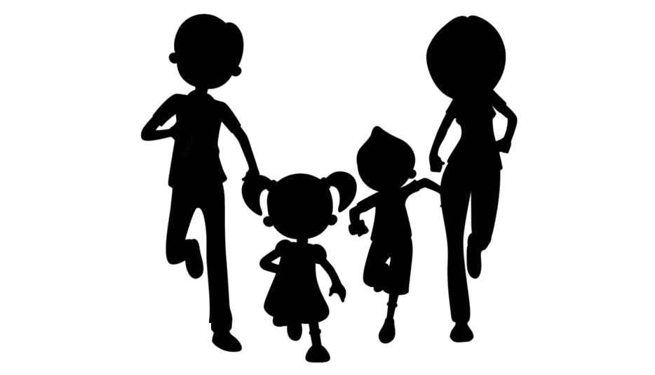Happy Family Silhouette PNG HD