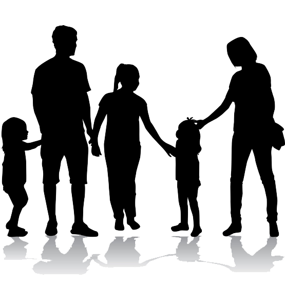 Happy Family Silhouette PNG Image