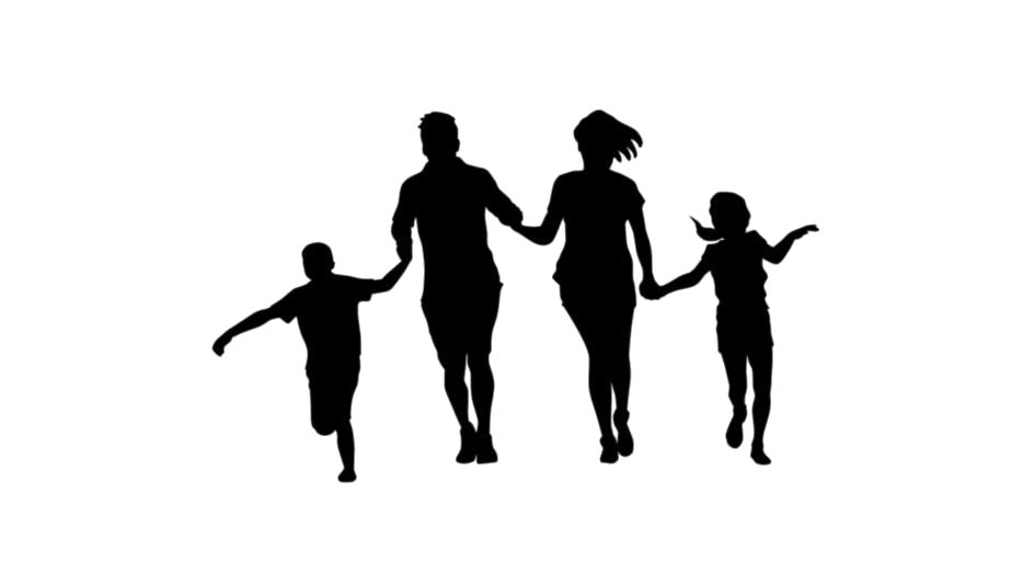 family of 5 silhouette clip art