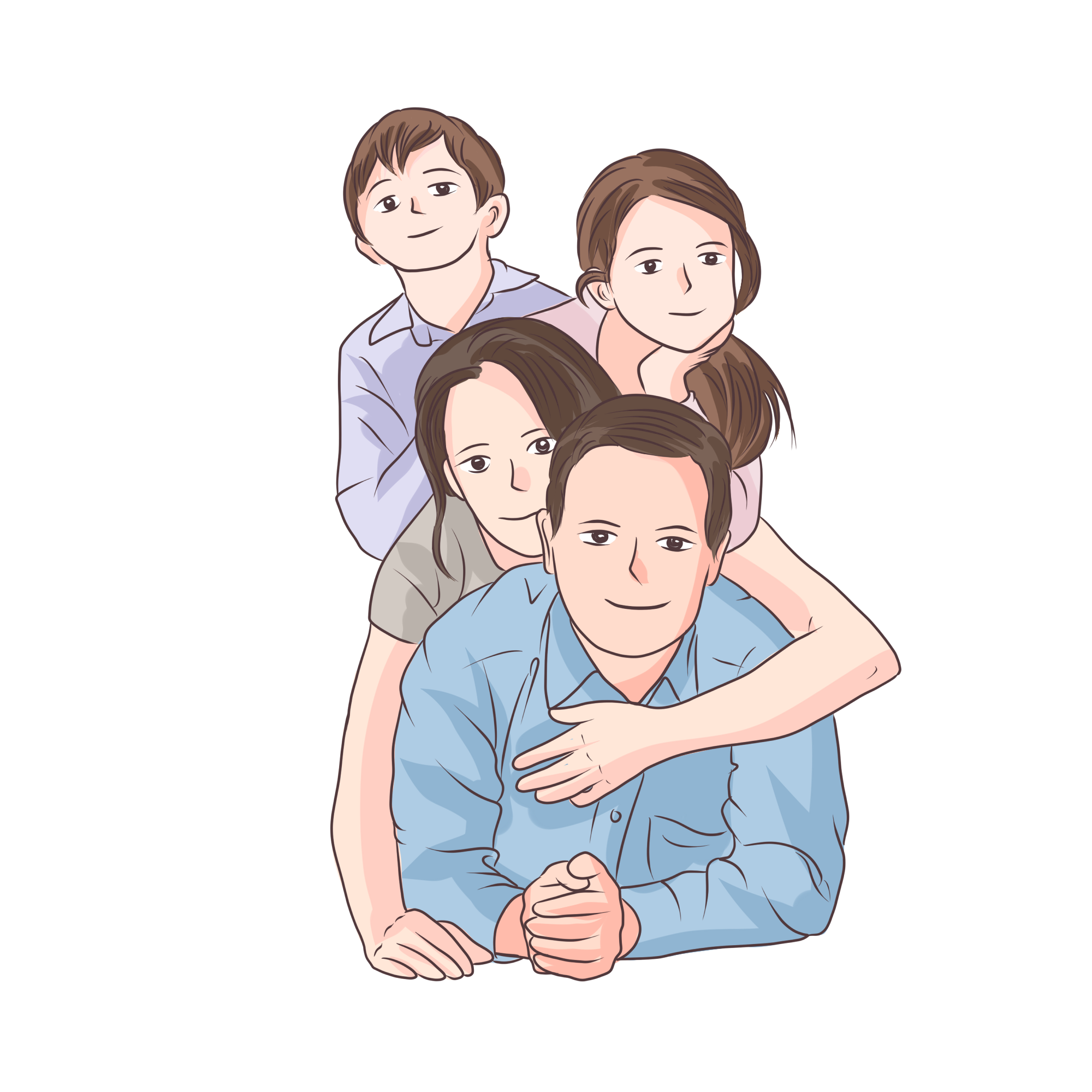 Happy Family Vector PNG HD Isolated