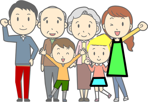 Happy Family Vector PNG Image