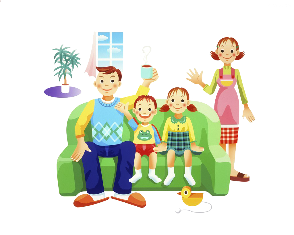 Happy Family Vector PNG Photos
