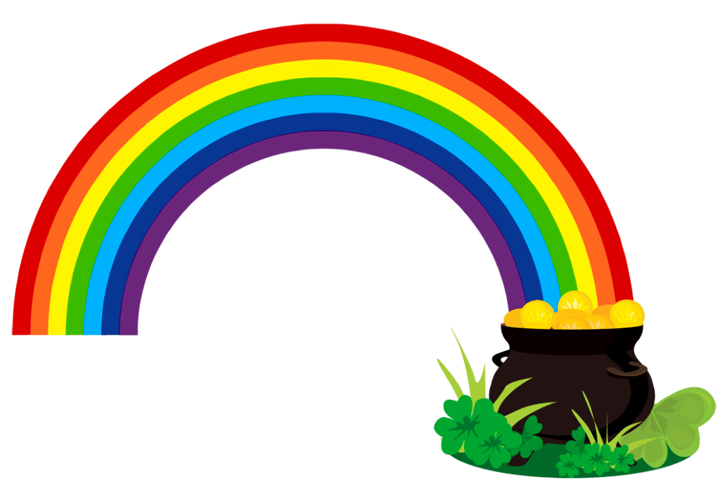 Pot Of Gold Rainbow PNG Clipart