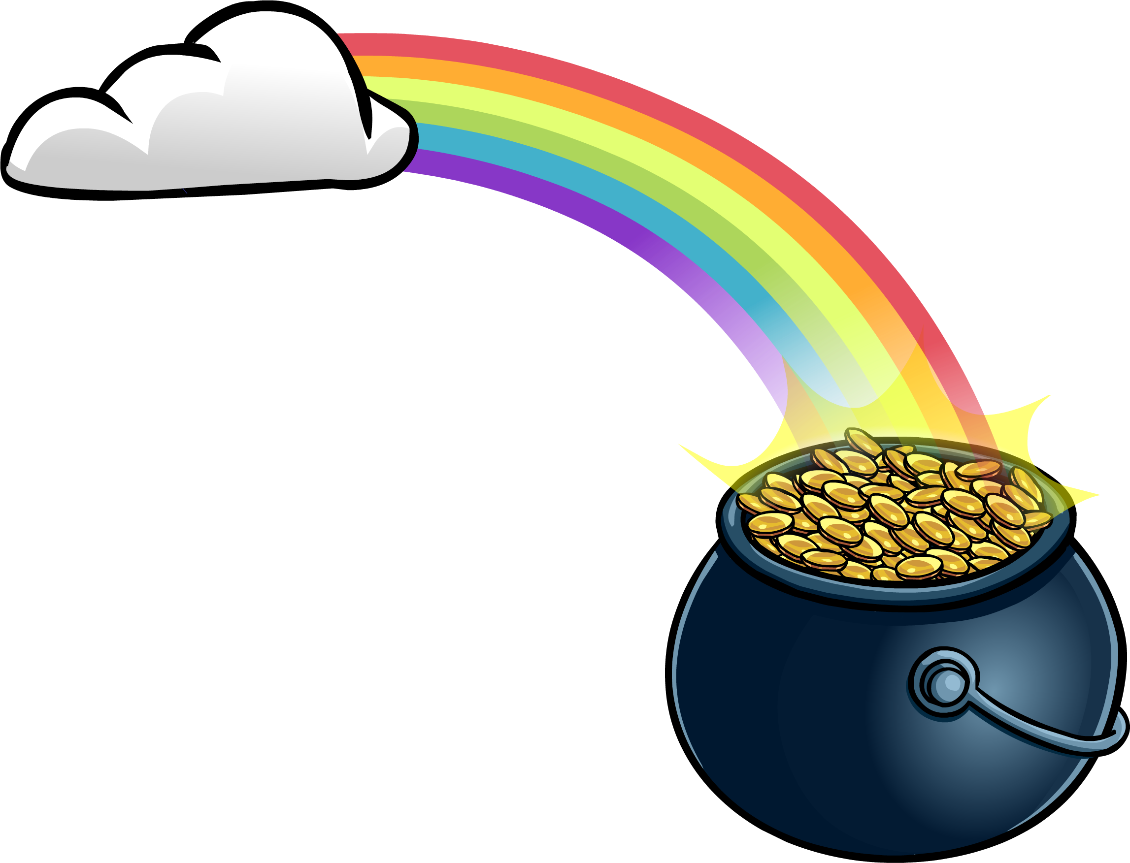 Pot Of Gold Rainbow PNG Image