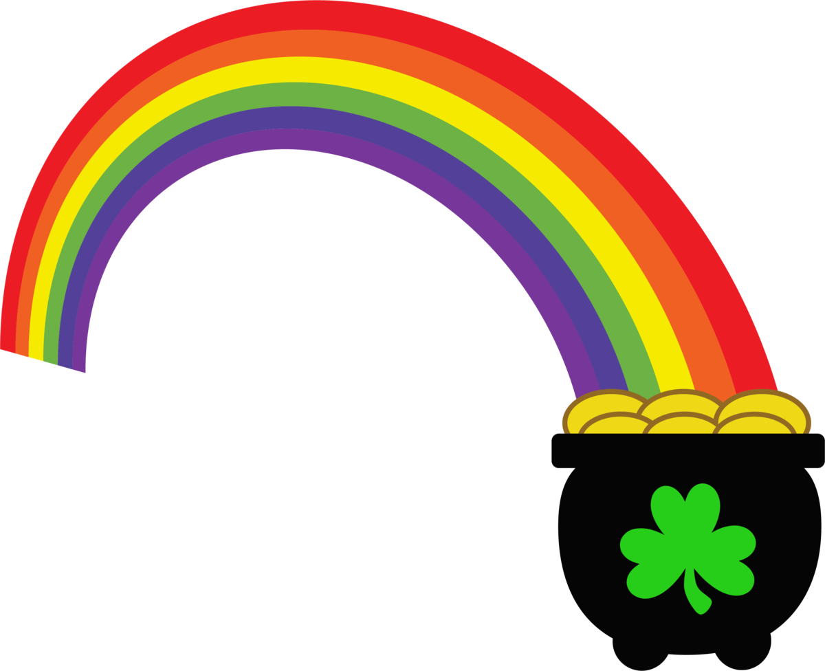 Pot Of Gold Rainbow PNG Photo
