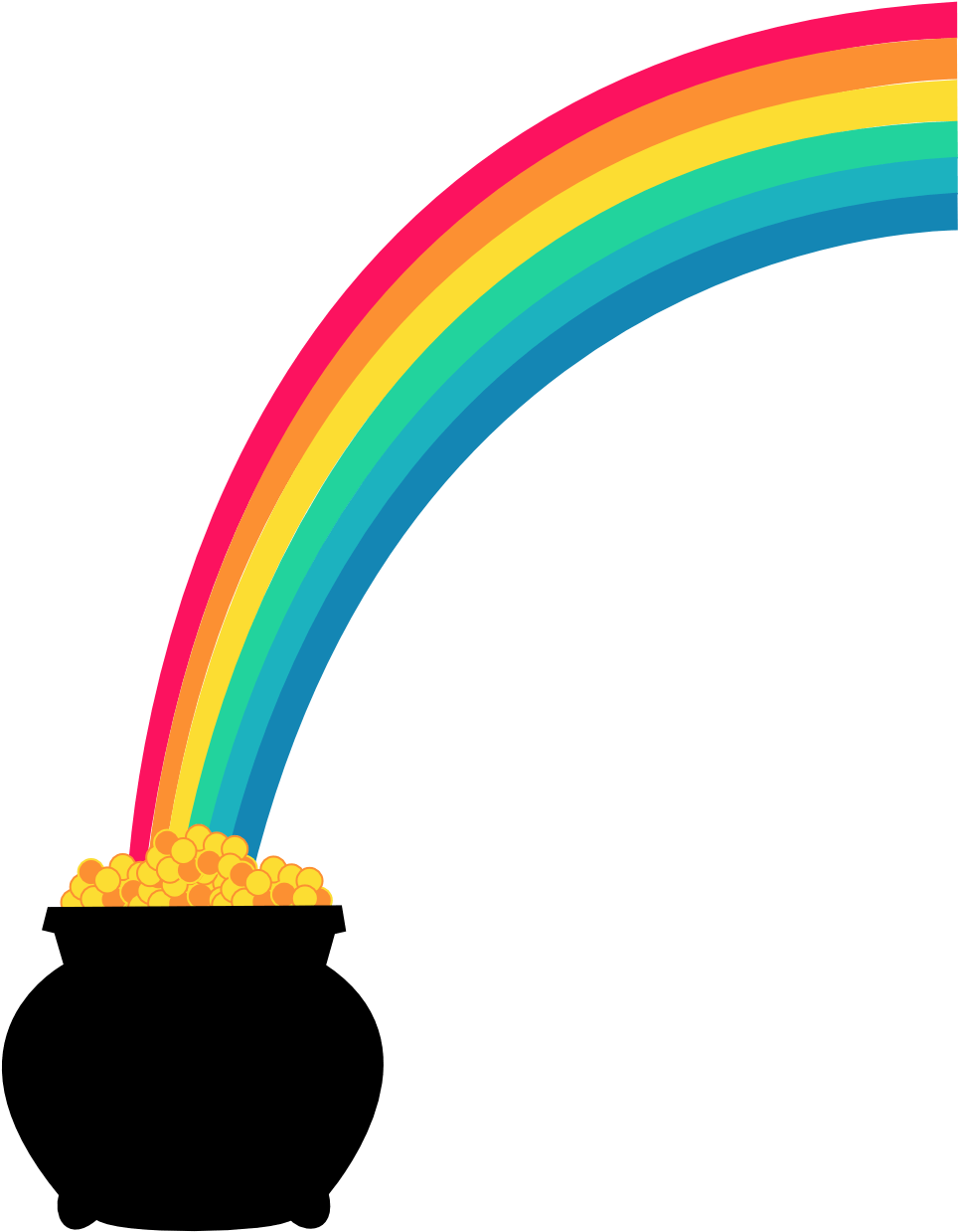 Olla de oro arco iris PNG Picture