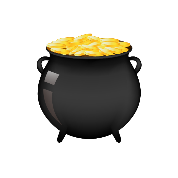 Pot Of Gold Vector PNG HD Isolated