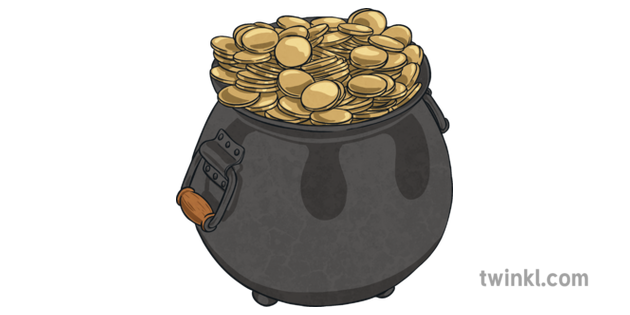 Pot Of Gold Vector PNG Isolated Image