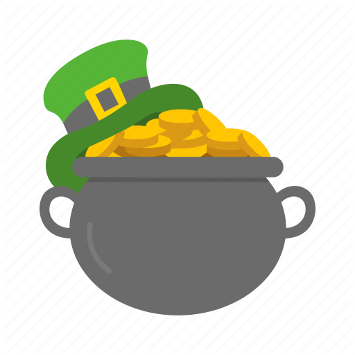 Pot Of Gold Vector PNG Photo