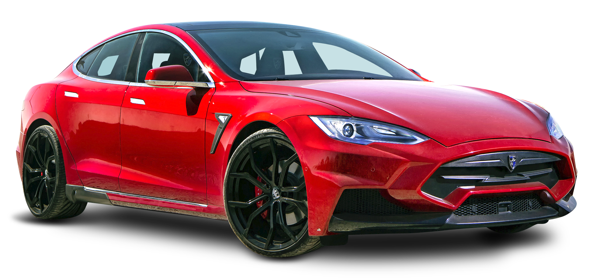 Kırmızı Tesla araba PNG şeffaf
