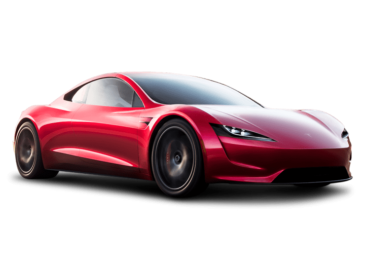 Kırmızı Tesla araba PNG