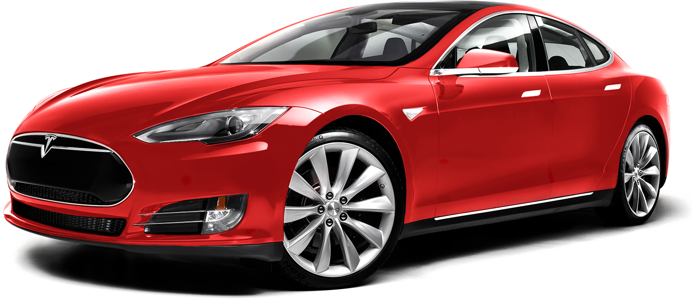 أحمر Tesla سيارة شفافة PNG