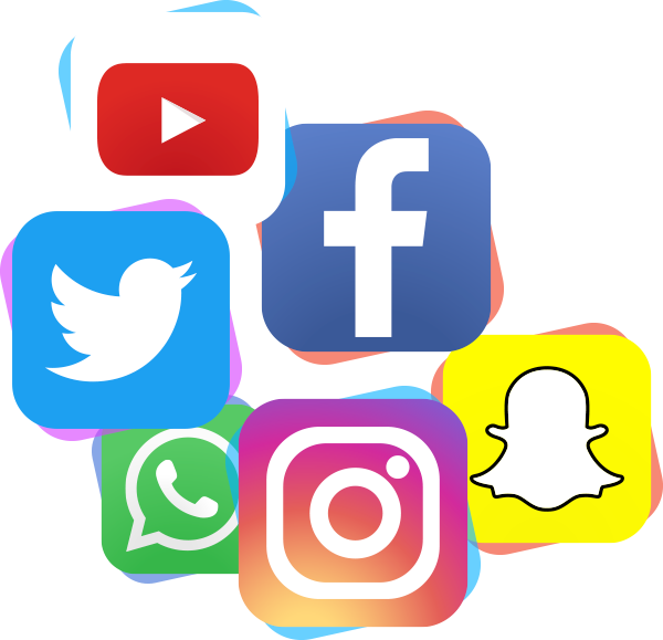 Set del cerchio dei media sociali PNG HD