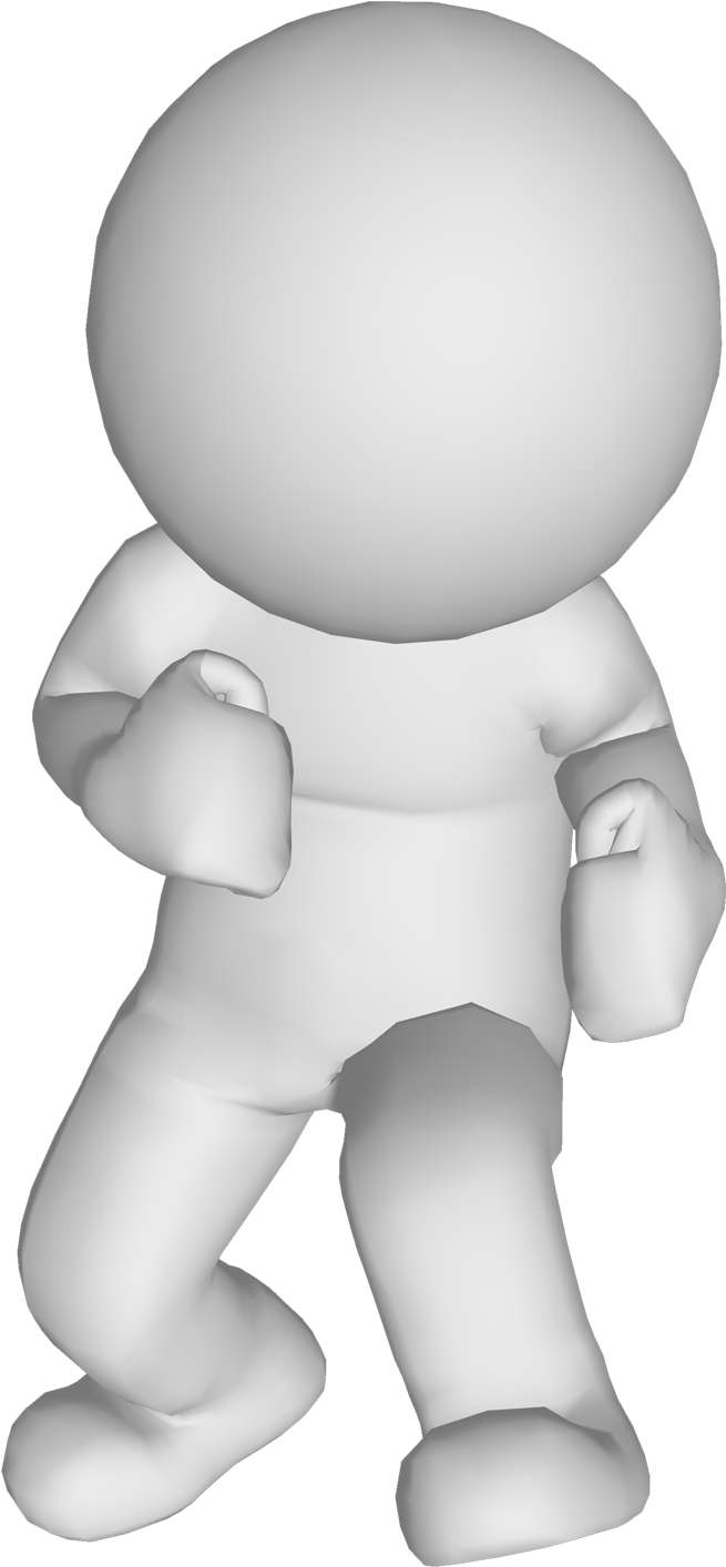 White 3D Figure Man PNG Photo