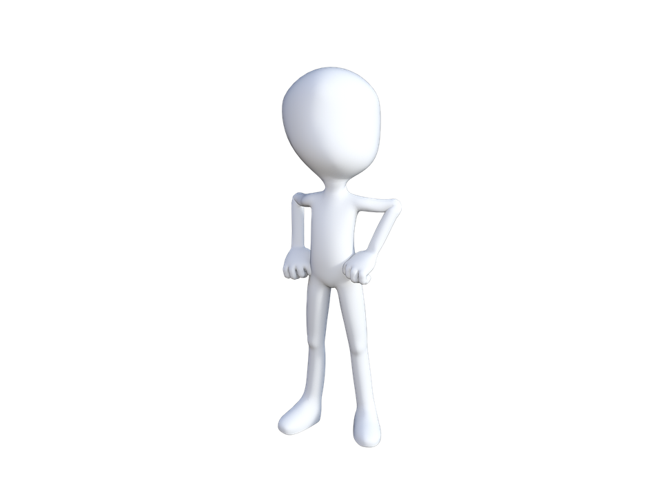 White 3D Figure Man PNG Picture