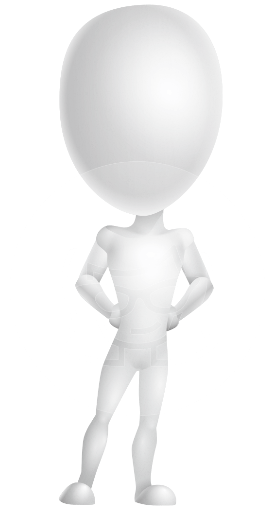 White 3D Figure Man Transparent PNG