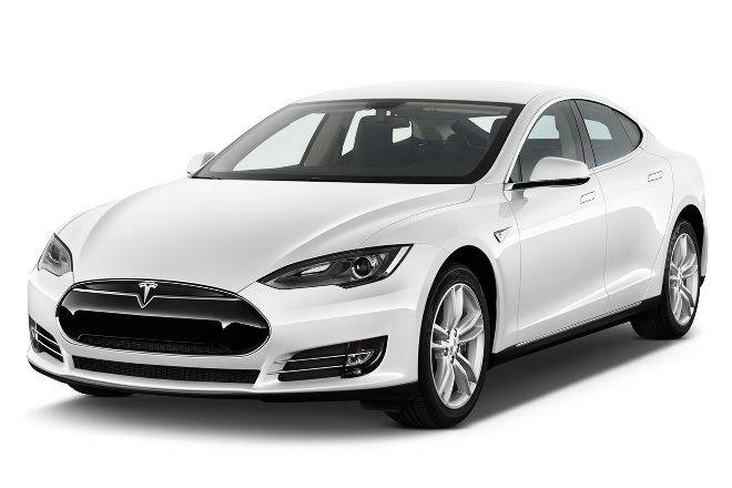 White Tesla Car PNG Free Download