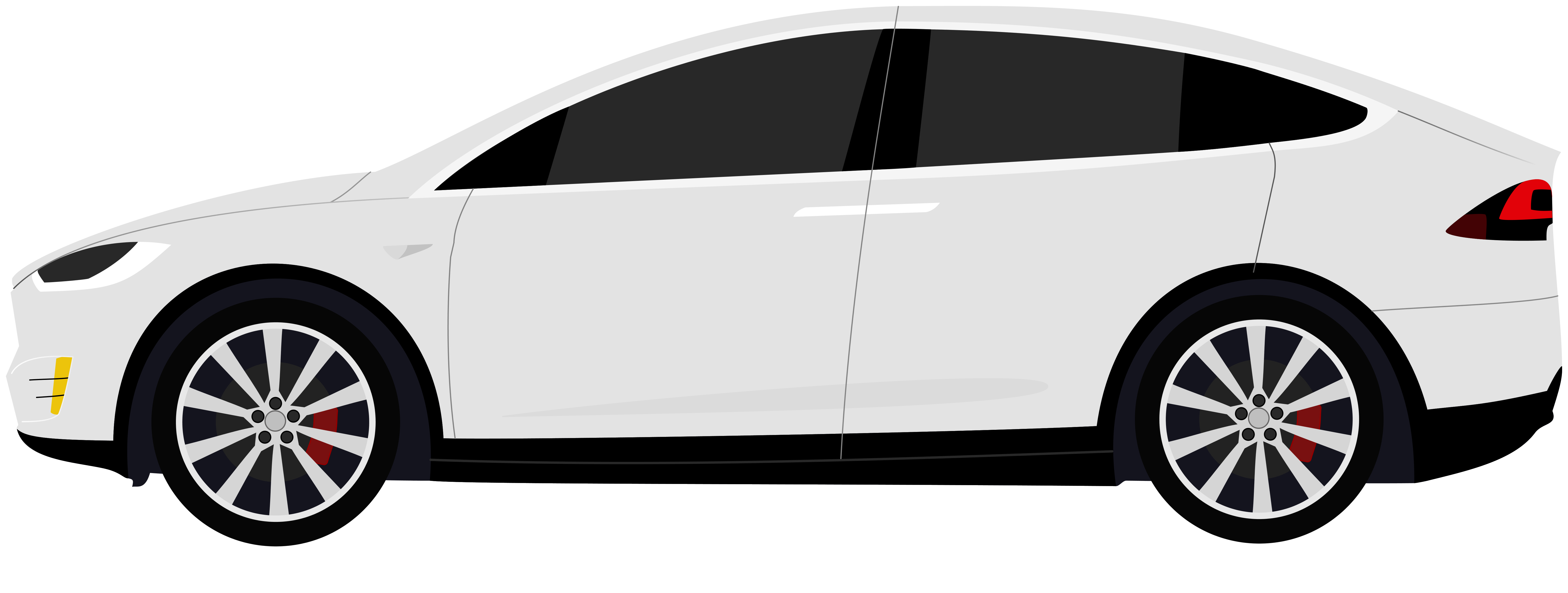 White Tesla Car PNG Image
