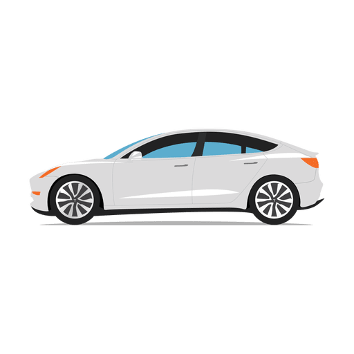 Beyaz Tesla araba PNG Izole HD