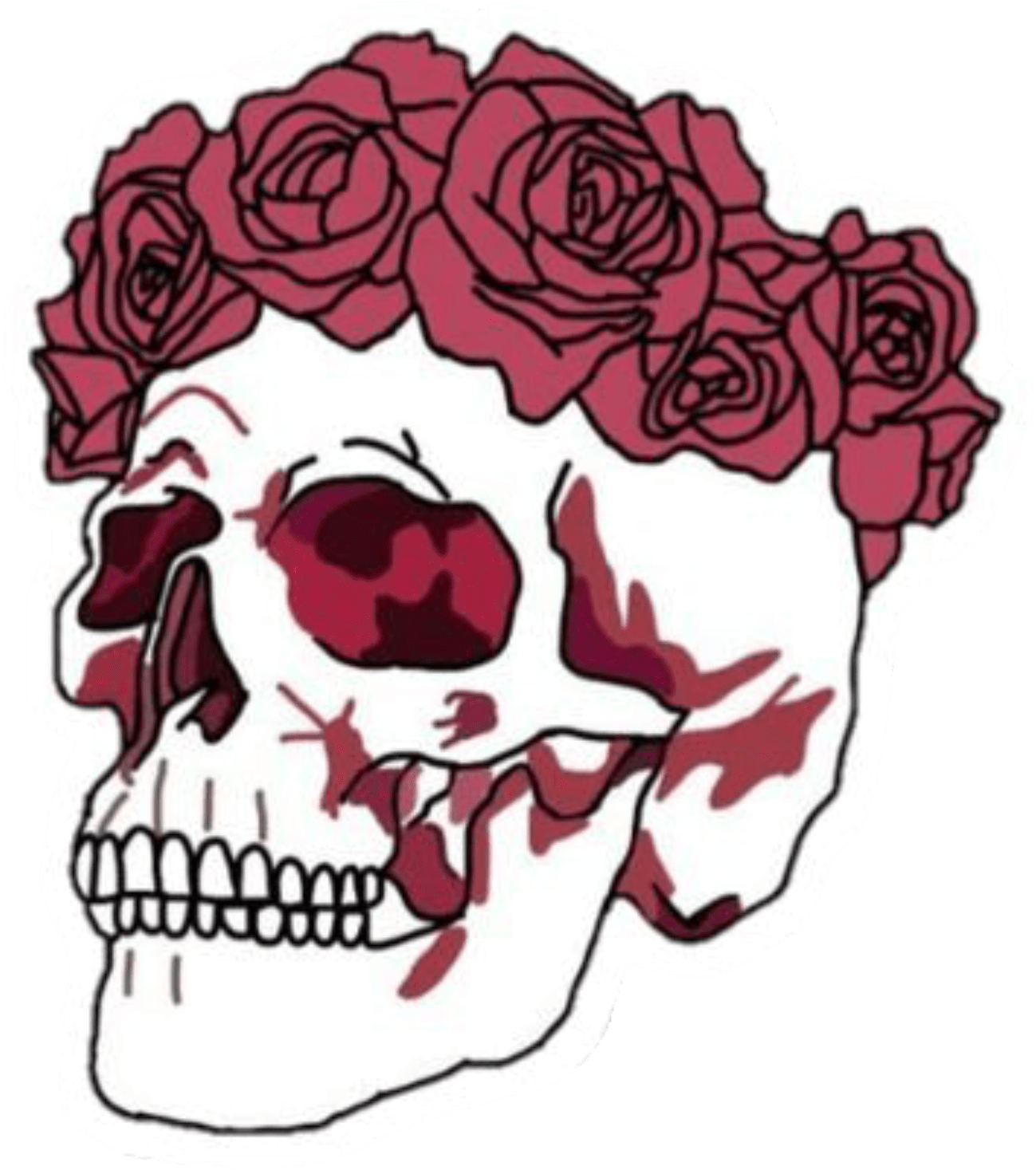 Aesthetic Theme Skull PNG Isolated Image