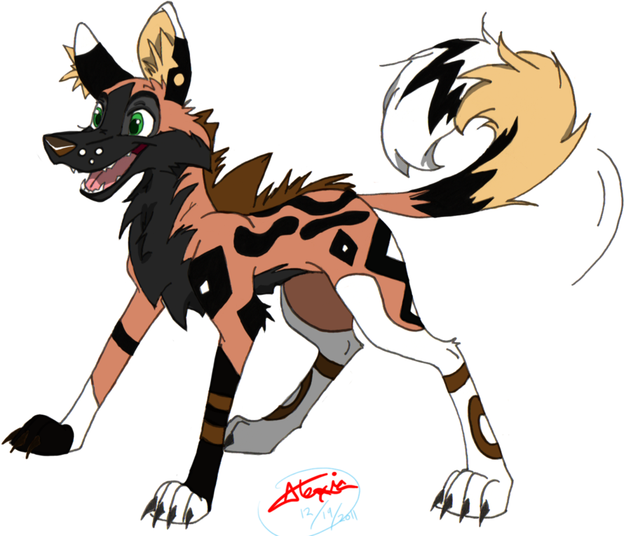 African Wild Dog PNG Isolated Image