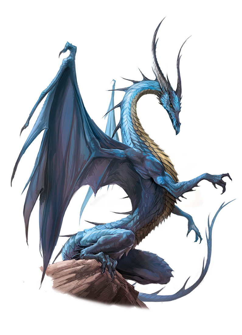 Ancient Blue Dragon PNG Image