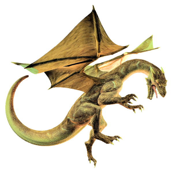 Ancient Gold Dragon PNG Image