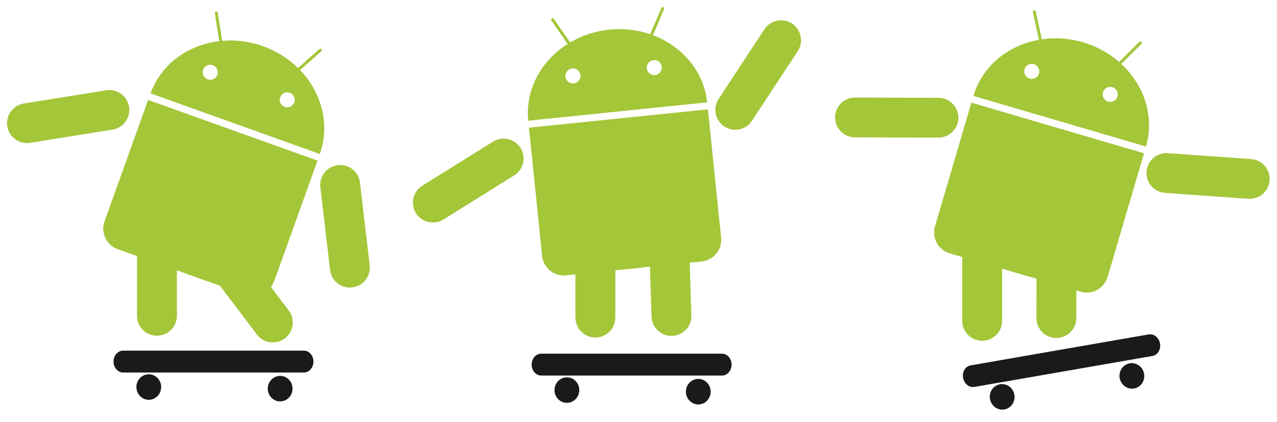 Android Robot Skateboarding PNG Pic