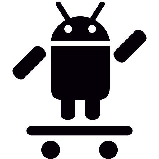 Android Robot Skateboarding PNG