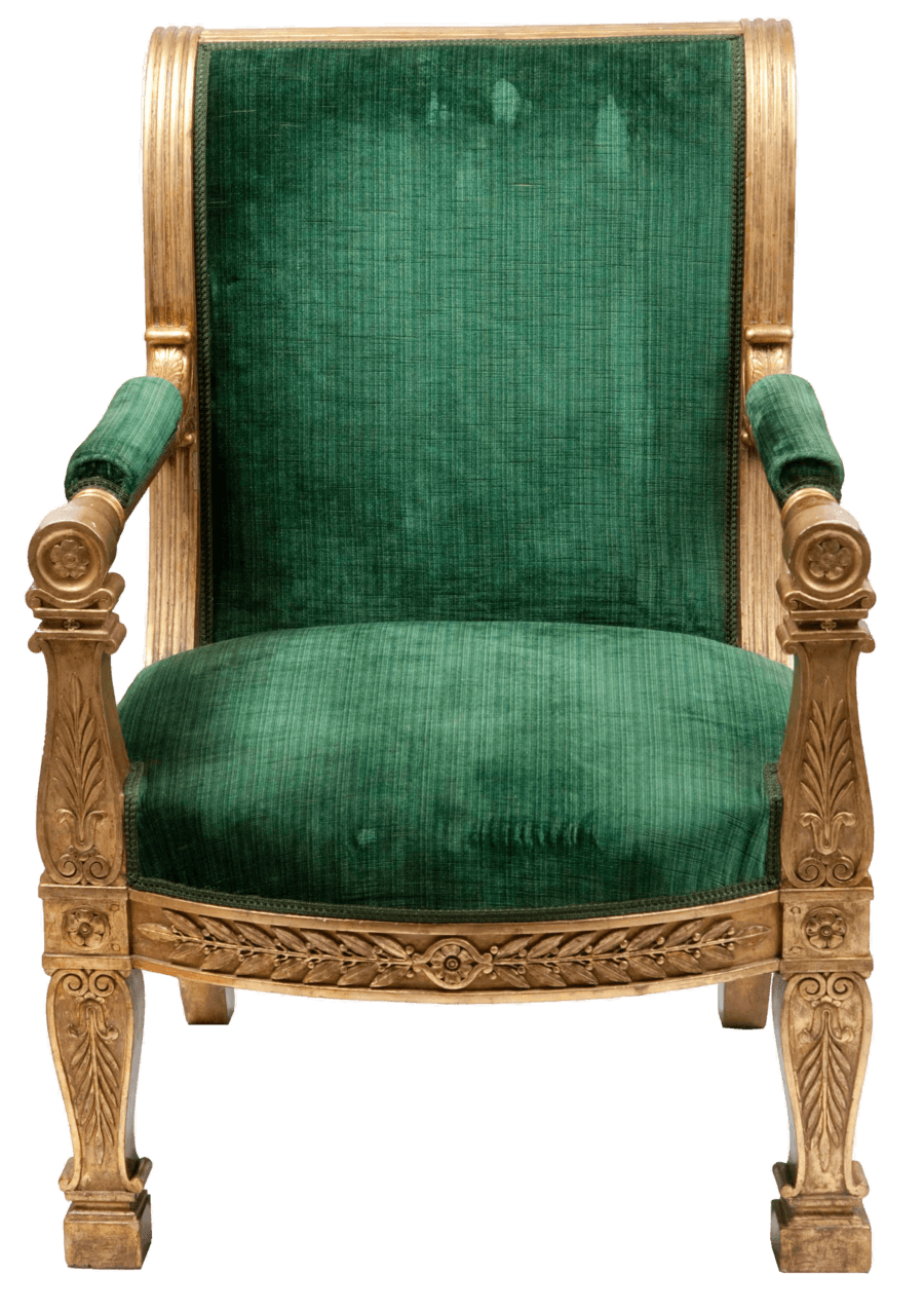 Armchair Green Vintage PNG Pic