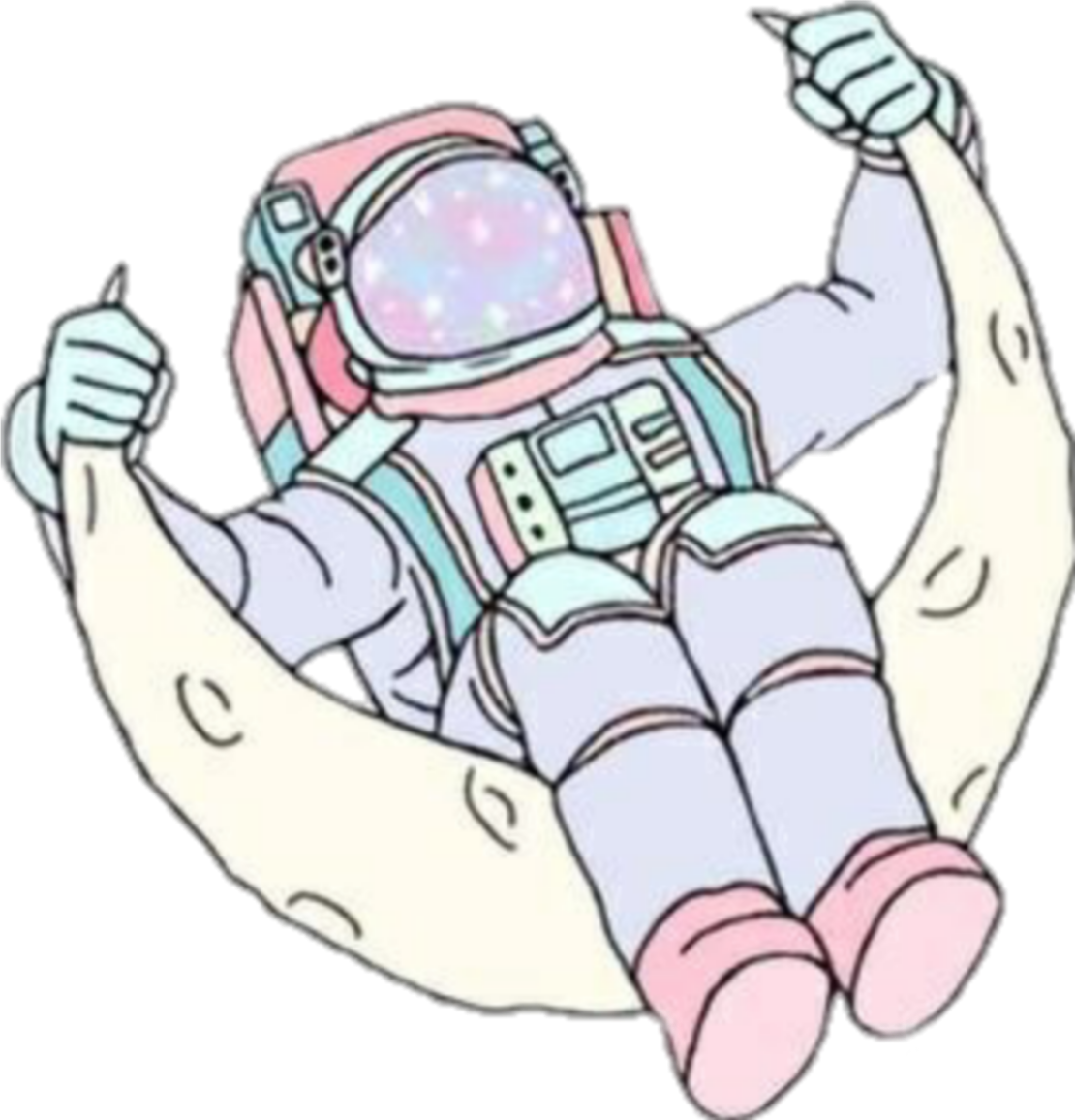 Astronaut Aesthetic Theme PNG File