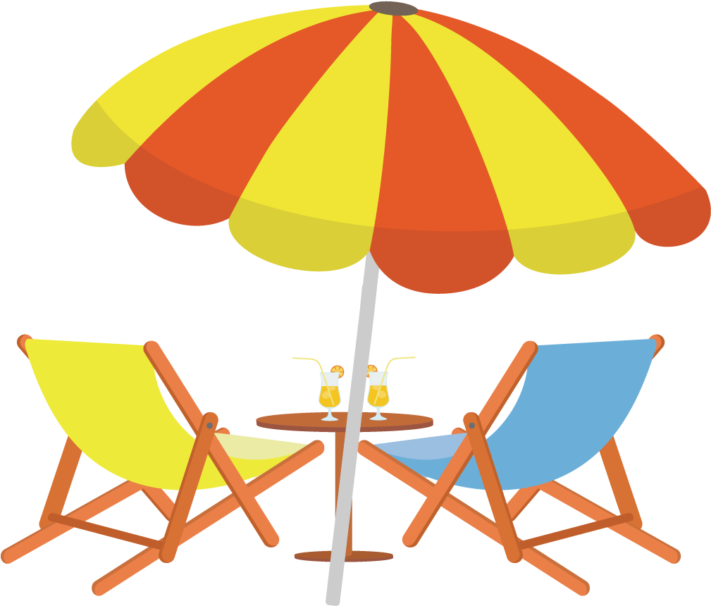 Beach Lounge Chair Umbrella PNG HD