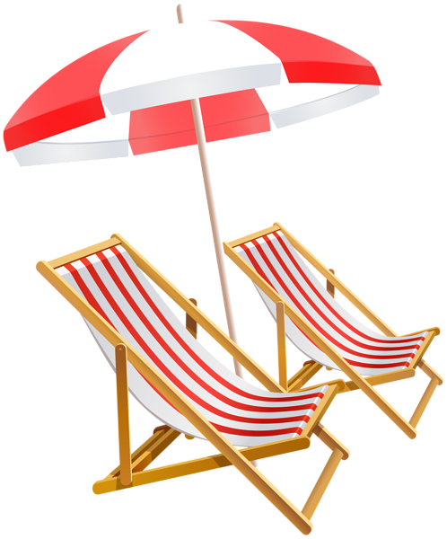 Beach Lounge Chair Umbrella PNG Pic