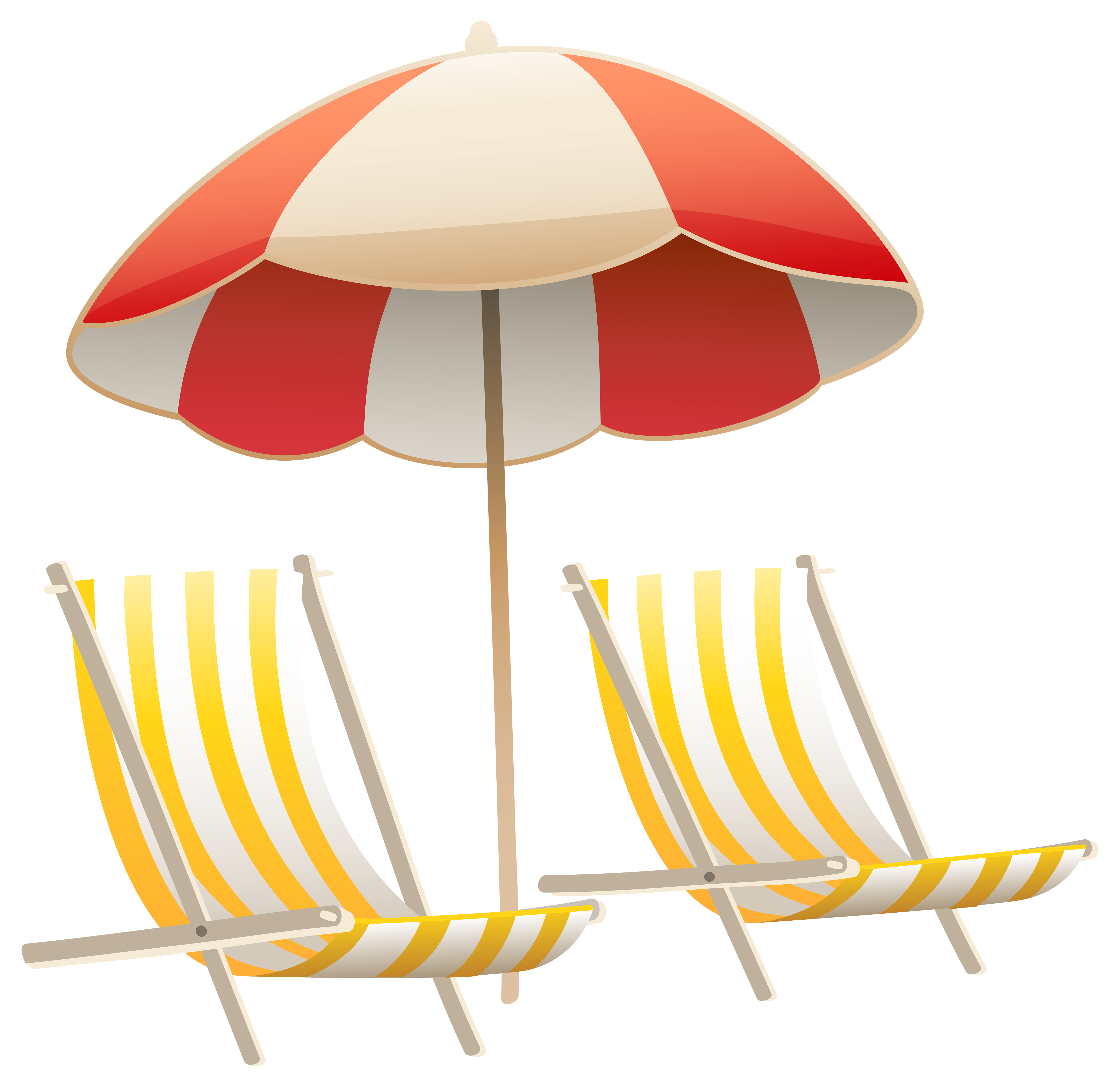 Beach Lounge Chair Umbrella PNG
