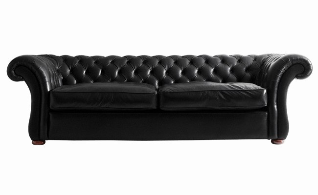 Black Leather Sofa PNG File