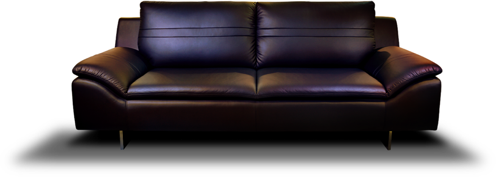 Black Leather Sofa PNG Image