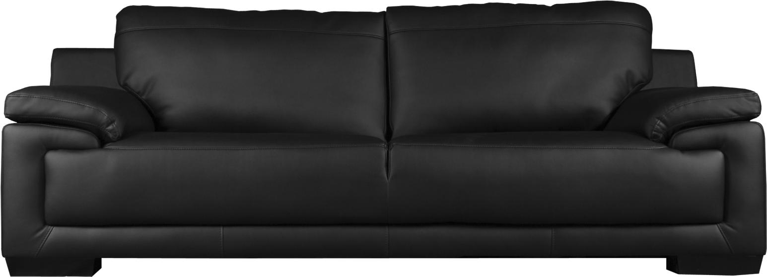 Black Leather Sofa PNG Isolated HD
