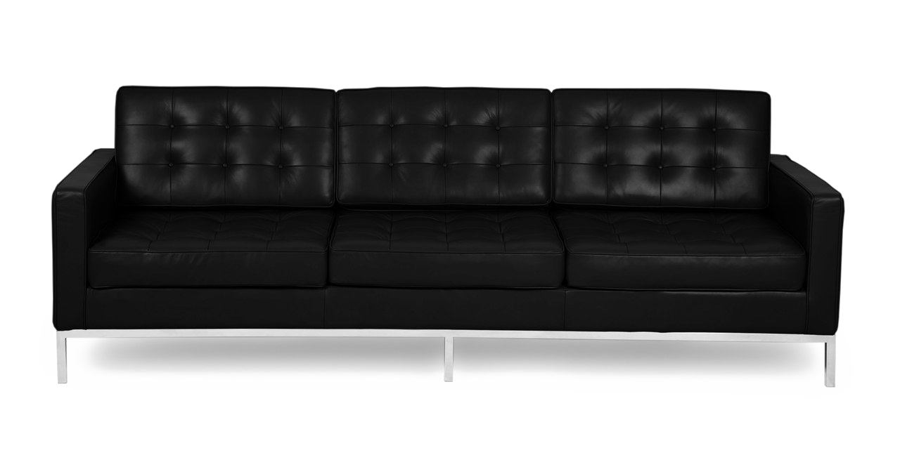Black Leather Sofa PNG