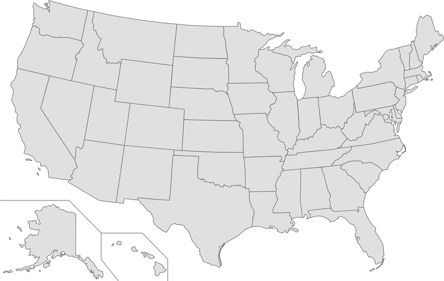 Blank Map Of The United States PNG Image