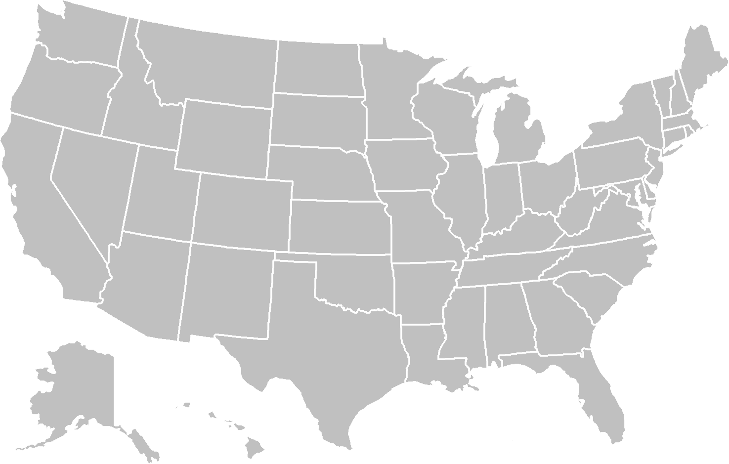 Blank United States Map PNG Clipart