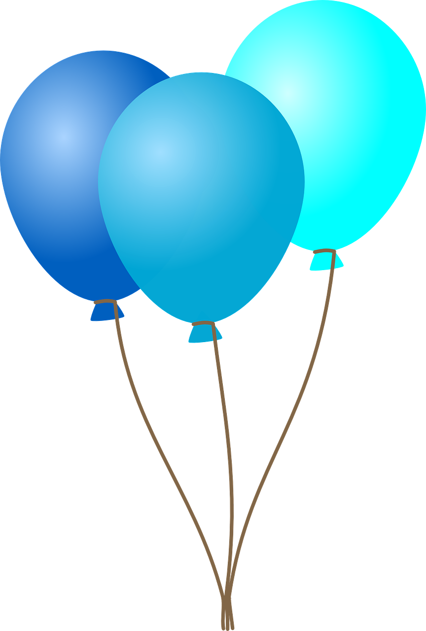 Blue Balloons PNG Isolated Pic