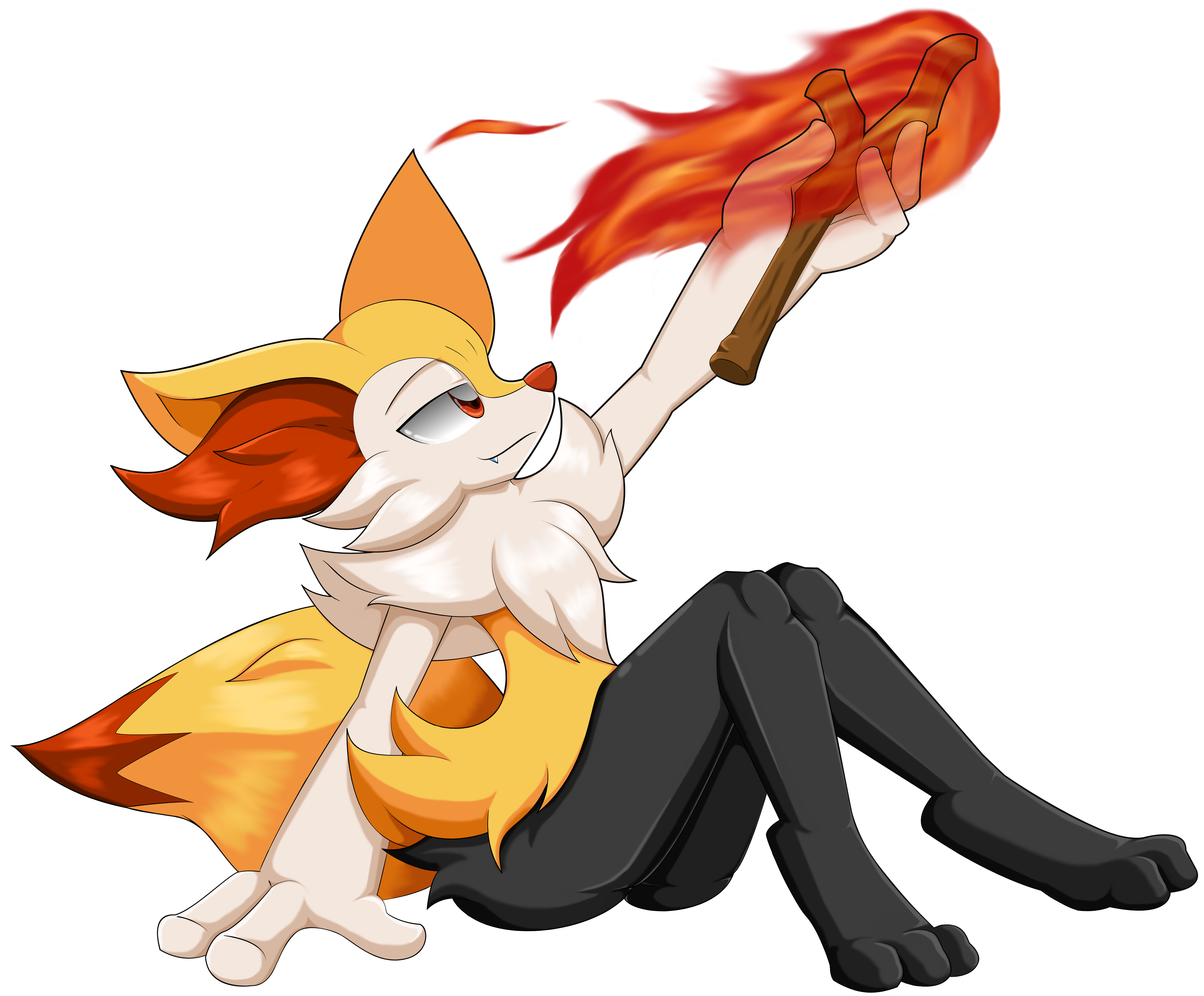 Braixen Pokemon Background Isolated PNG