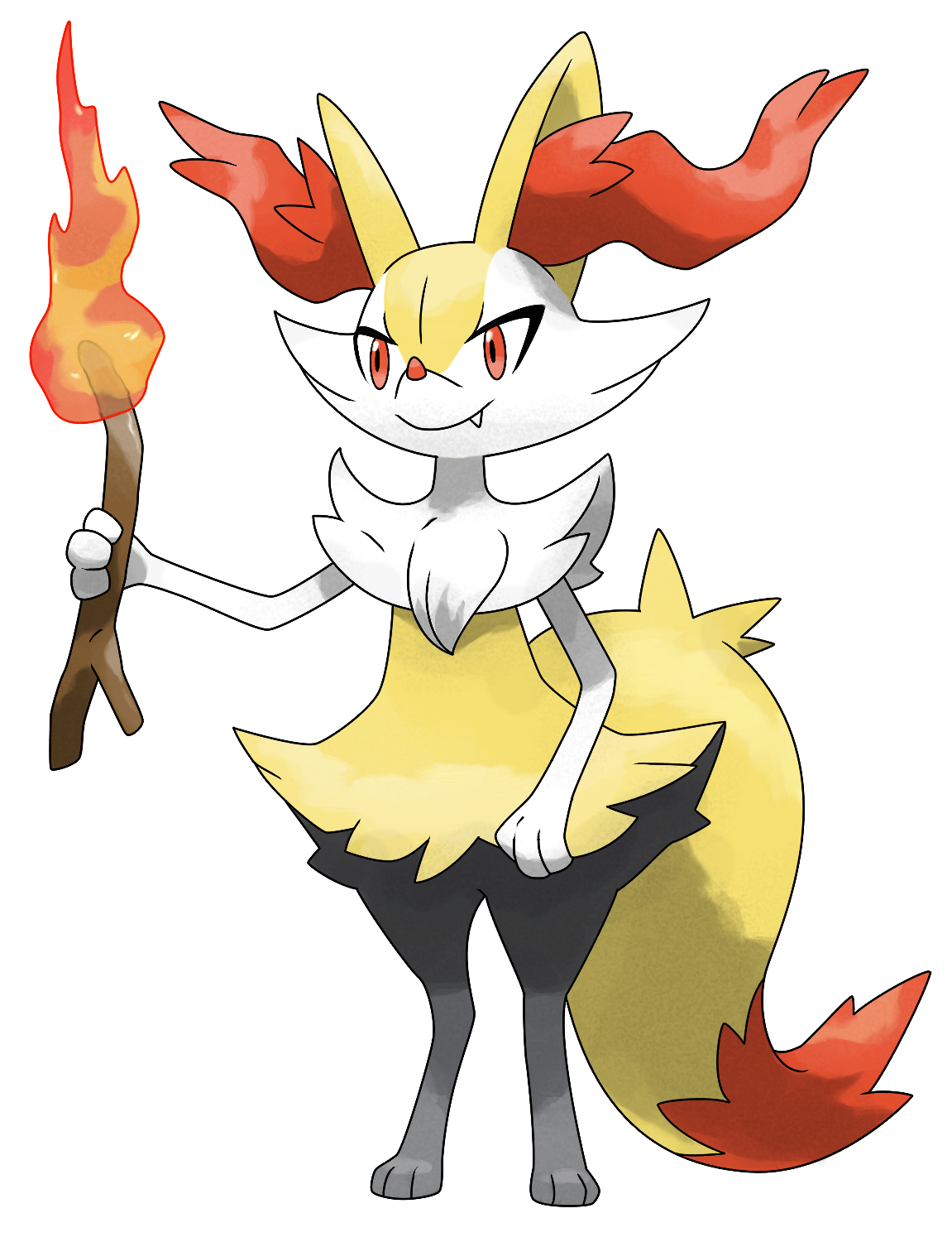Braixen Pokemon PNG Isolated Transparent