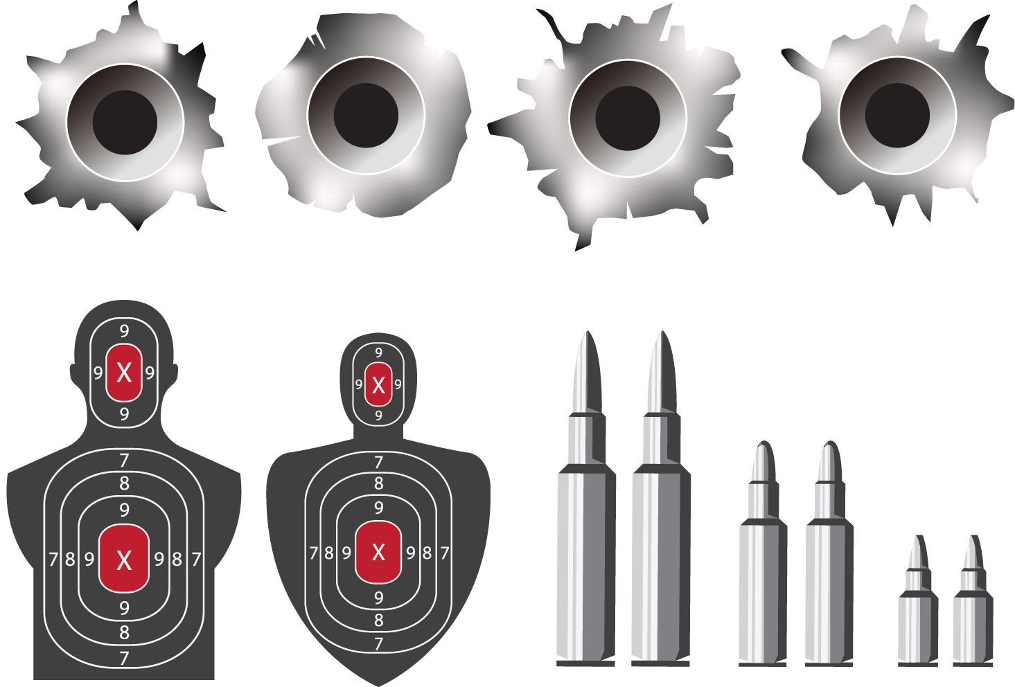 Bullet Holes PNG Isolated Clipart
