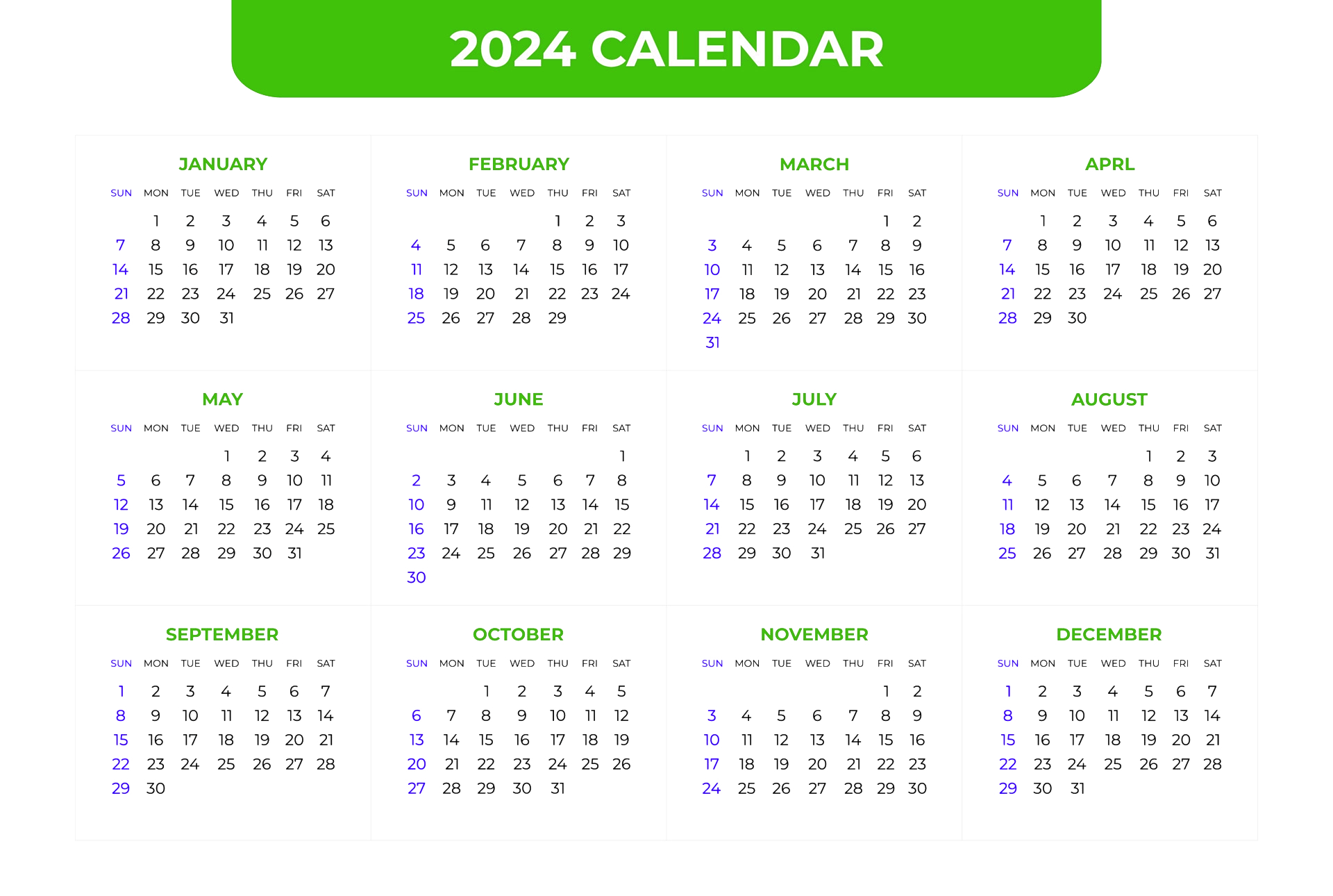 Calendar 2024 PNG HD Isolated
