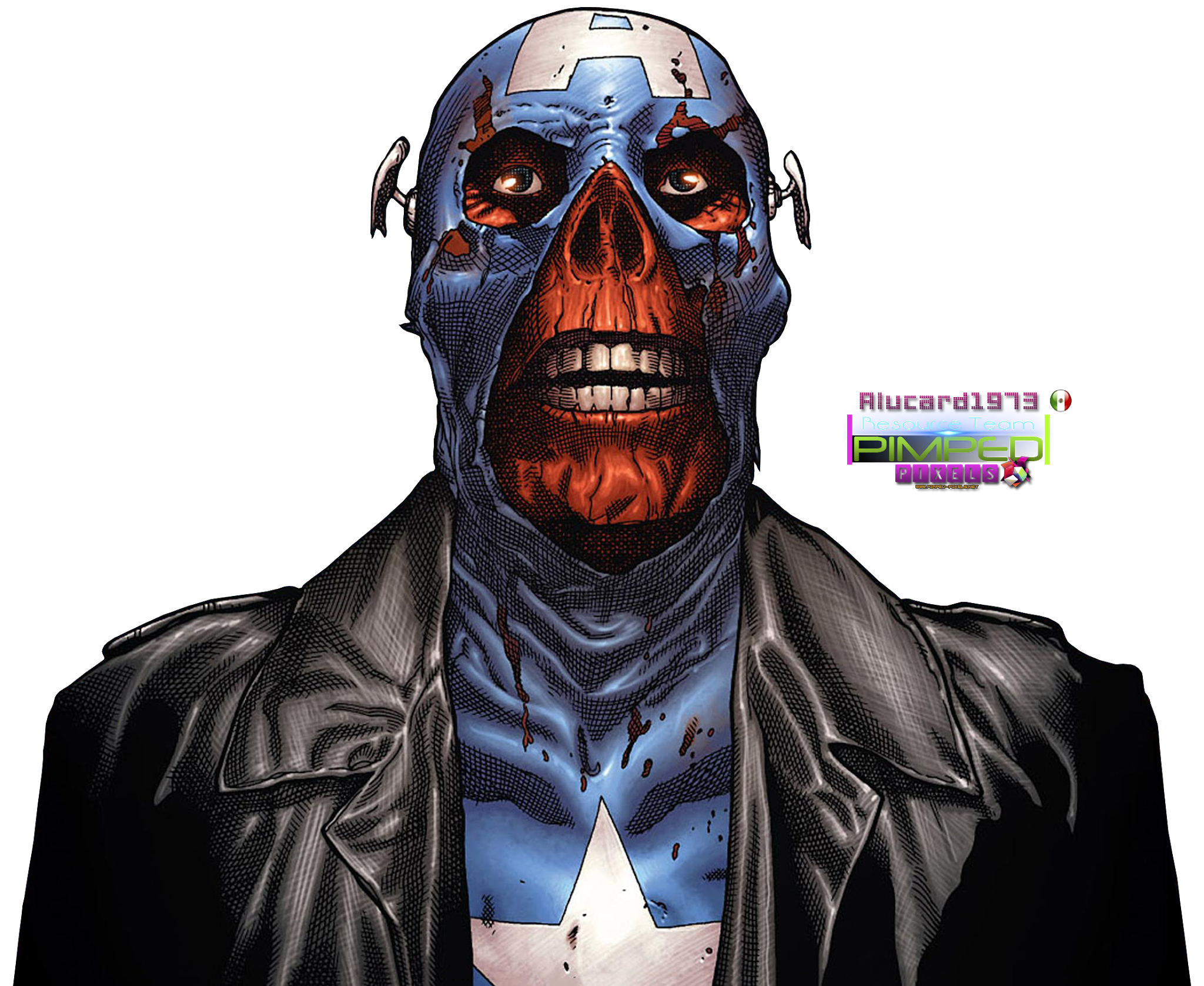 Captain America Red Skull PNG Isolated HD