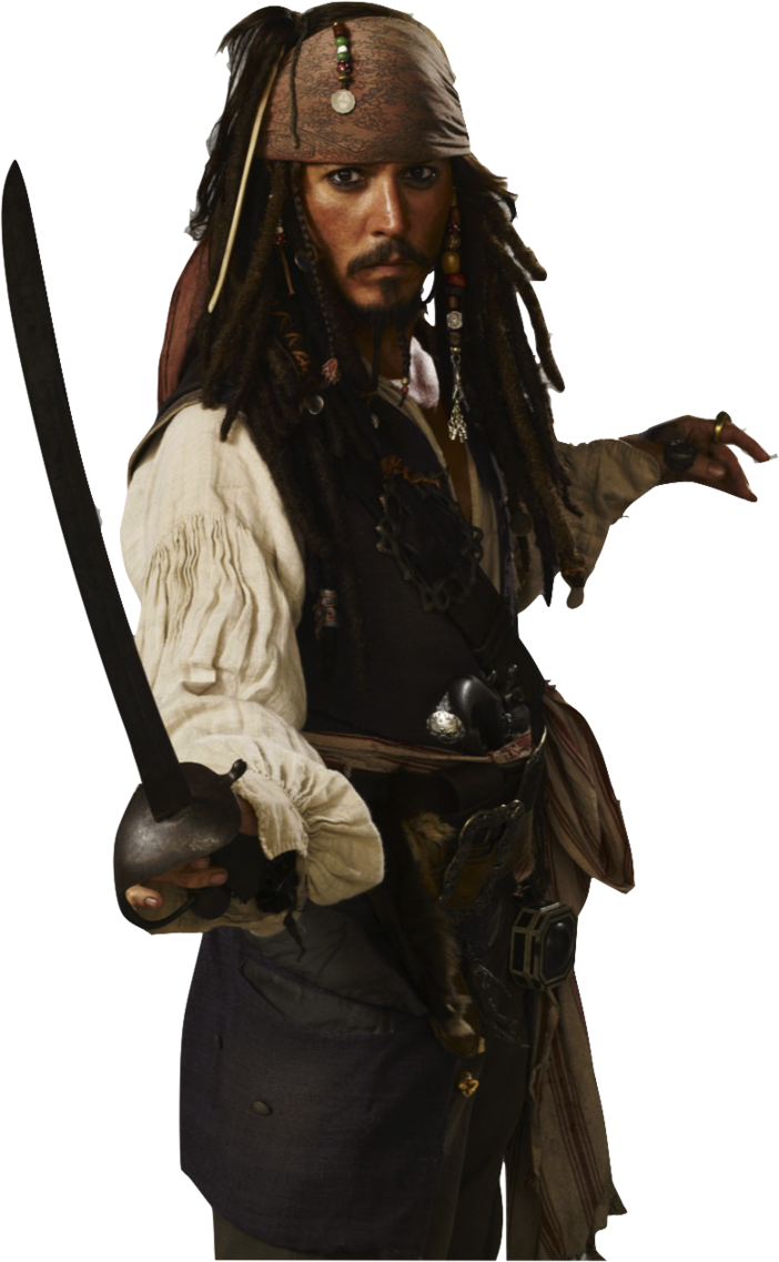 Captain Jack Sparrow PNG Isolated Clipart
