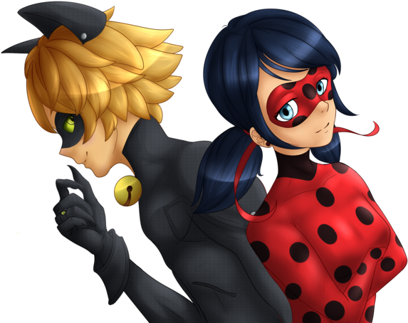 Cat Noir And Ladybug PNG Isolated HD